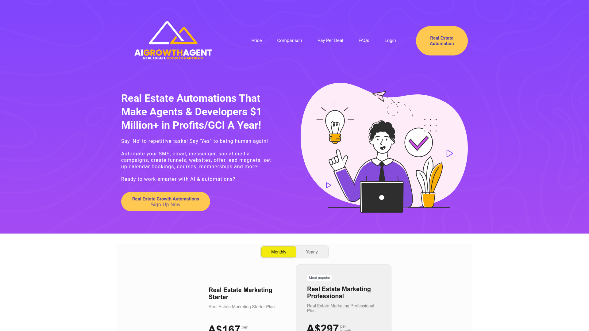 AI Growth Agent homepage screenshot